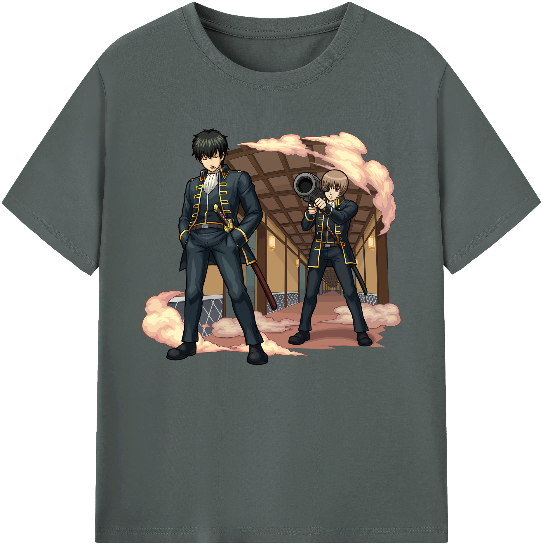 （画像用） ぎんたま 坂田銀時（さかたぎんとき） 神楽 志村新八（しむら しんぱち） GINTAMA Sakata Gintoki Kagura Shimura Shinpachi 綿100％ メンズ半袖Tシャツ｜肌触りやわらか＆通気性